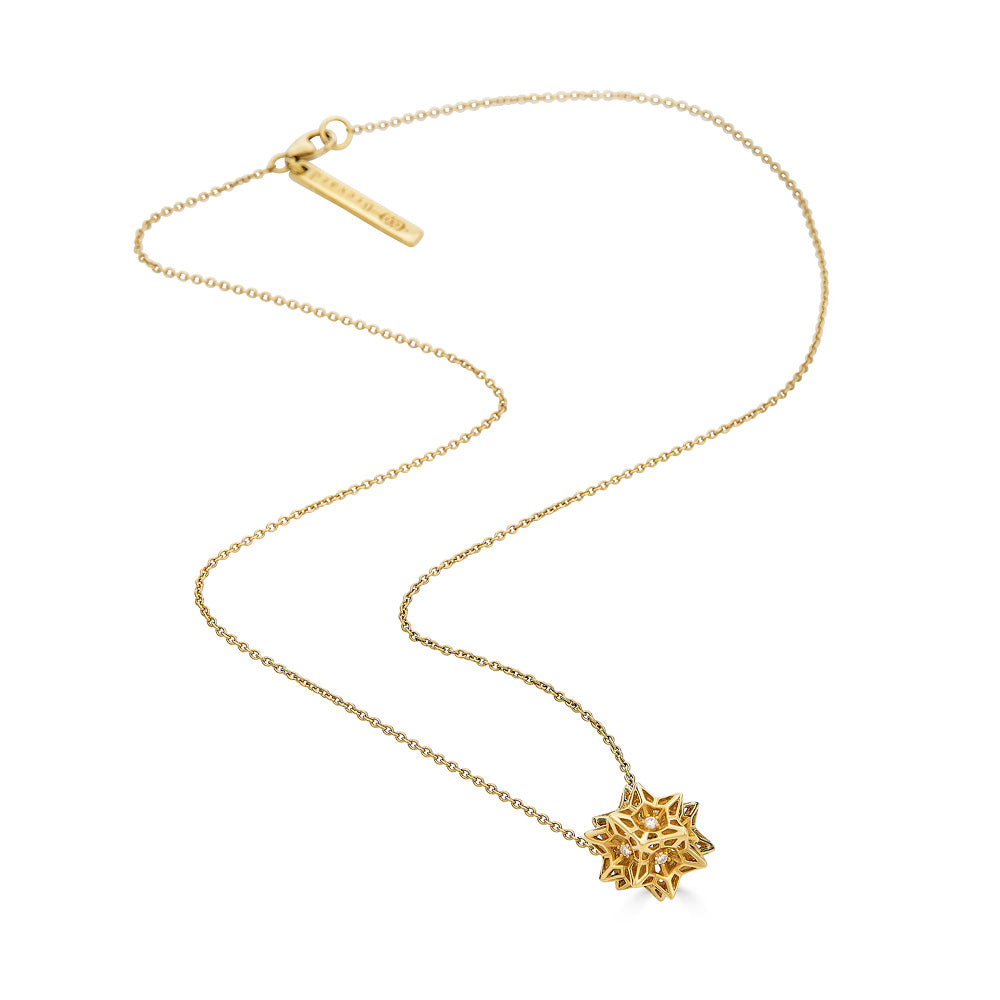 Helix Frame Diamond Gold Necklace - John Brevard