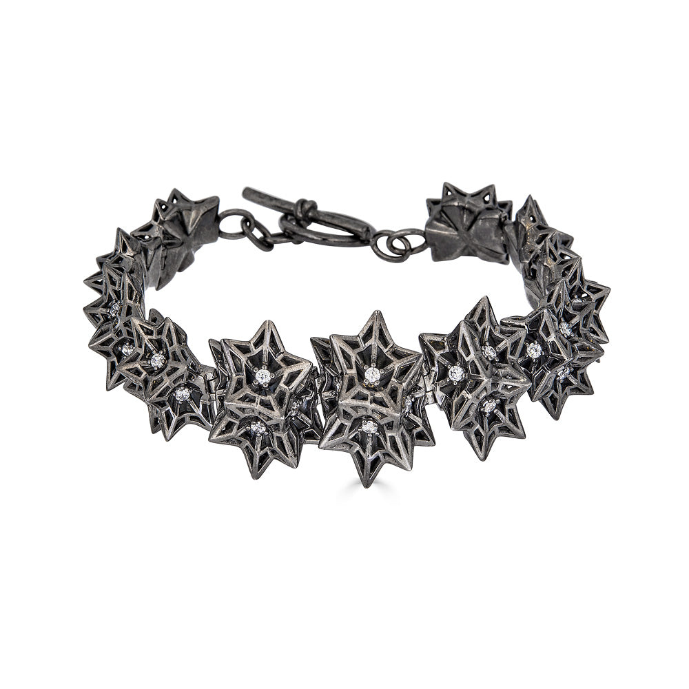 Helix Frame Black Sapphire and Black Ruthenium Bracelet