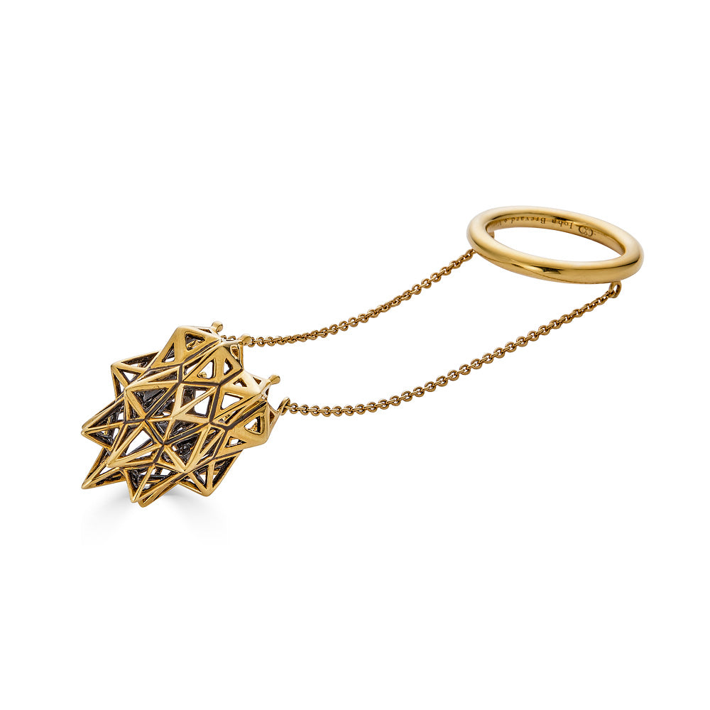 Stella Thimble 18K Gold and Blackened Ring