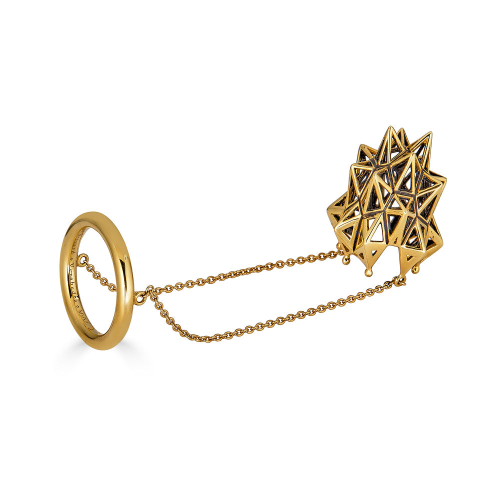 Stella Thimble 18K Gold and Blackened Ring