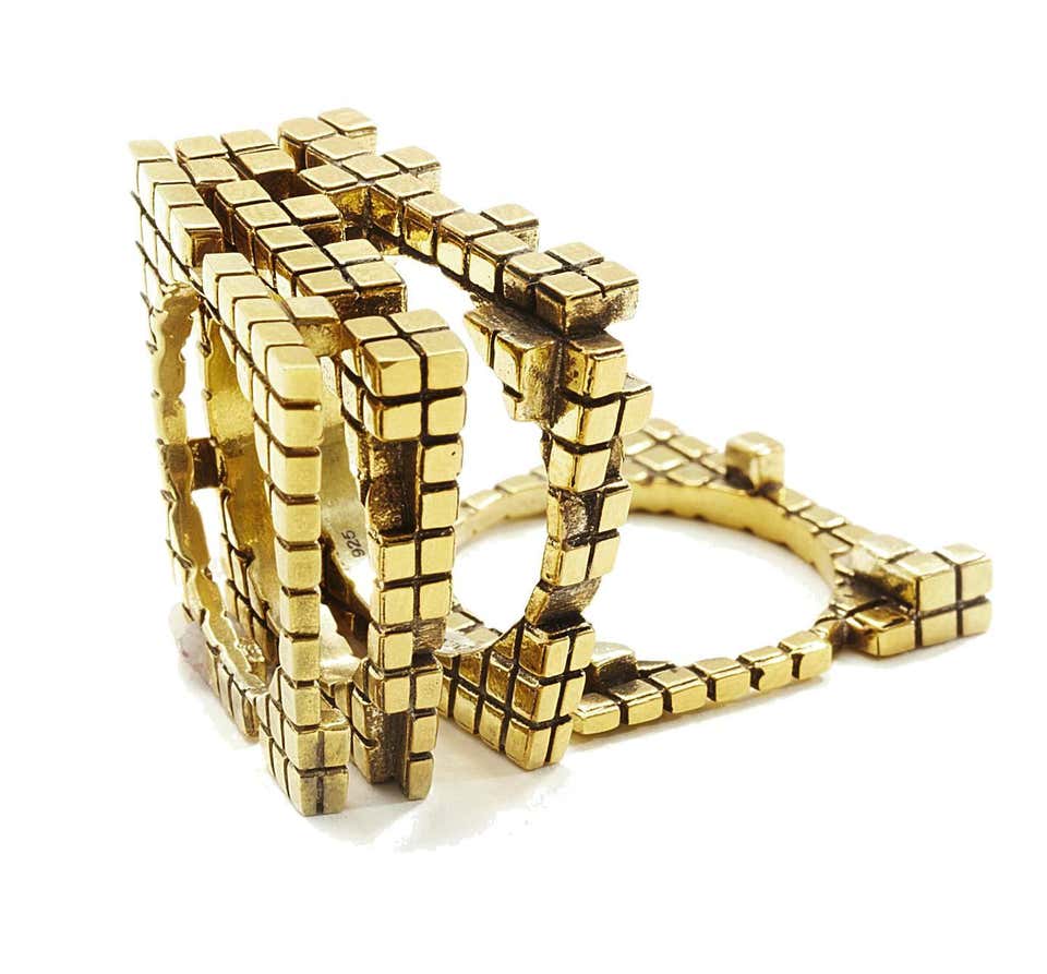 Metatron Blockchain Four Part Gold Ring - John Brevard