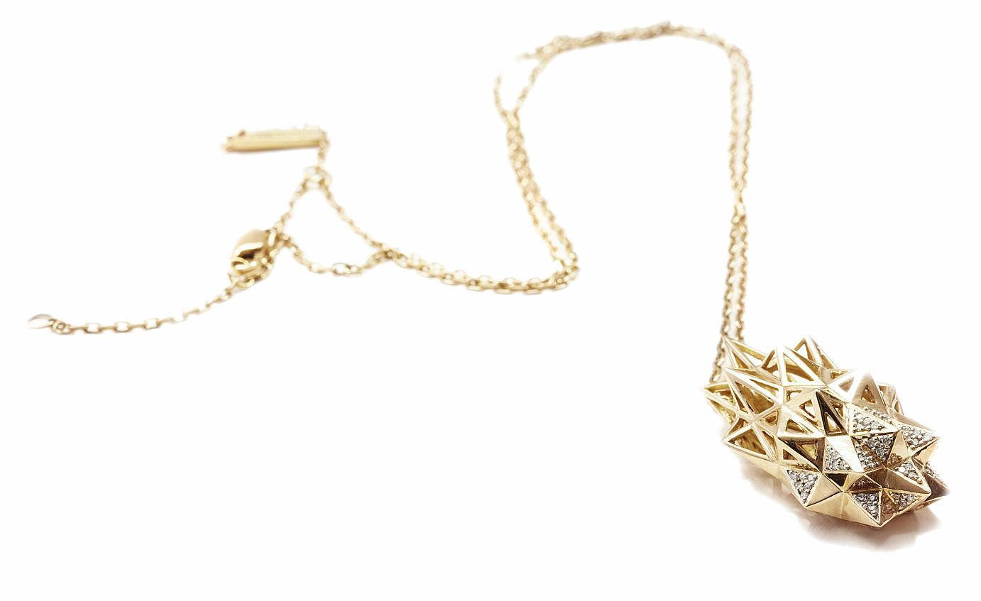 Stellated Diamond Gold Flatback Necklace - John Brevard