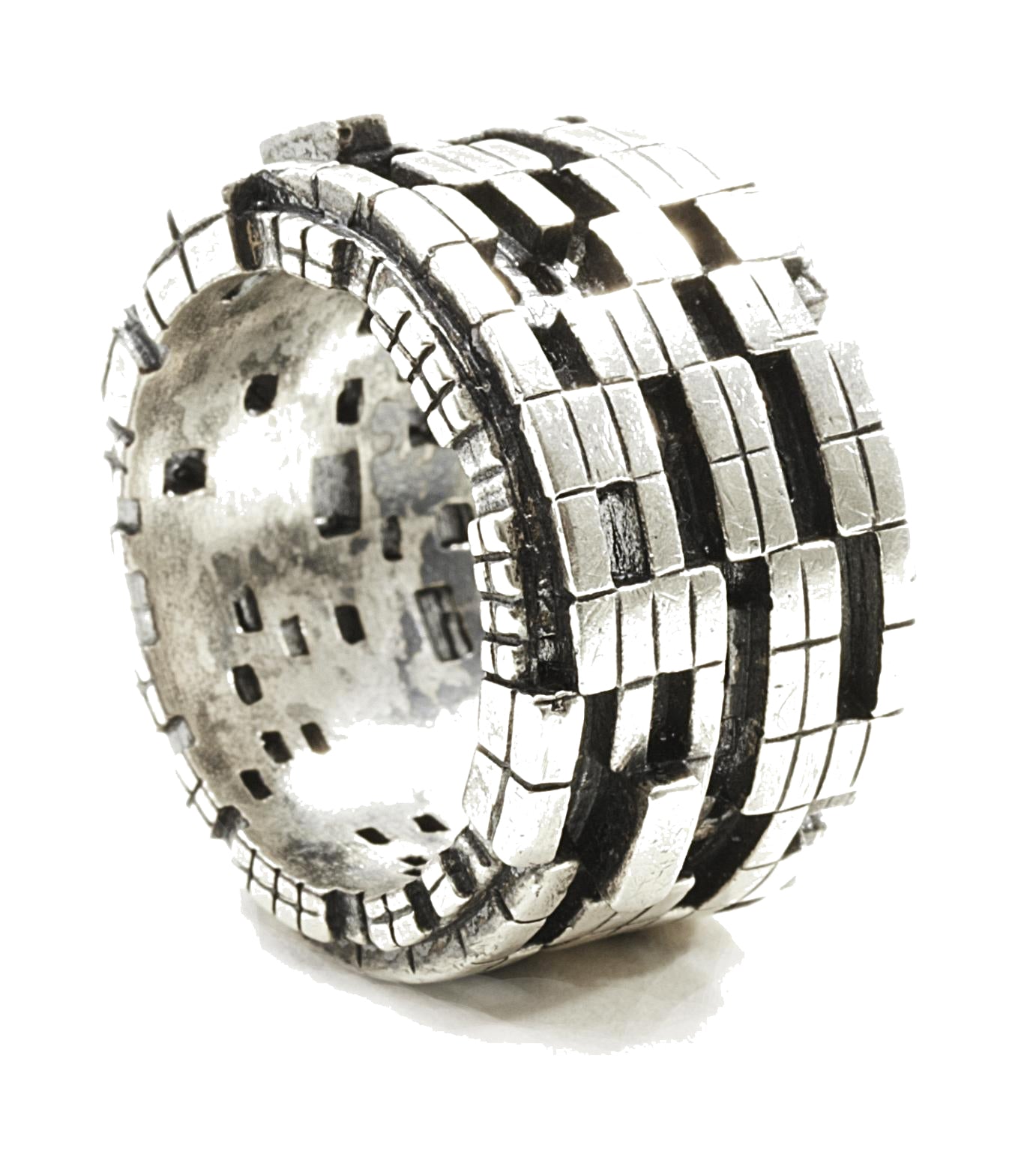 Wide Undulating Cube Ring