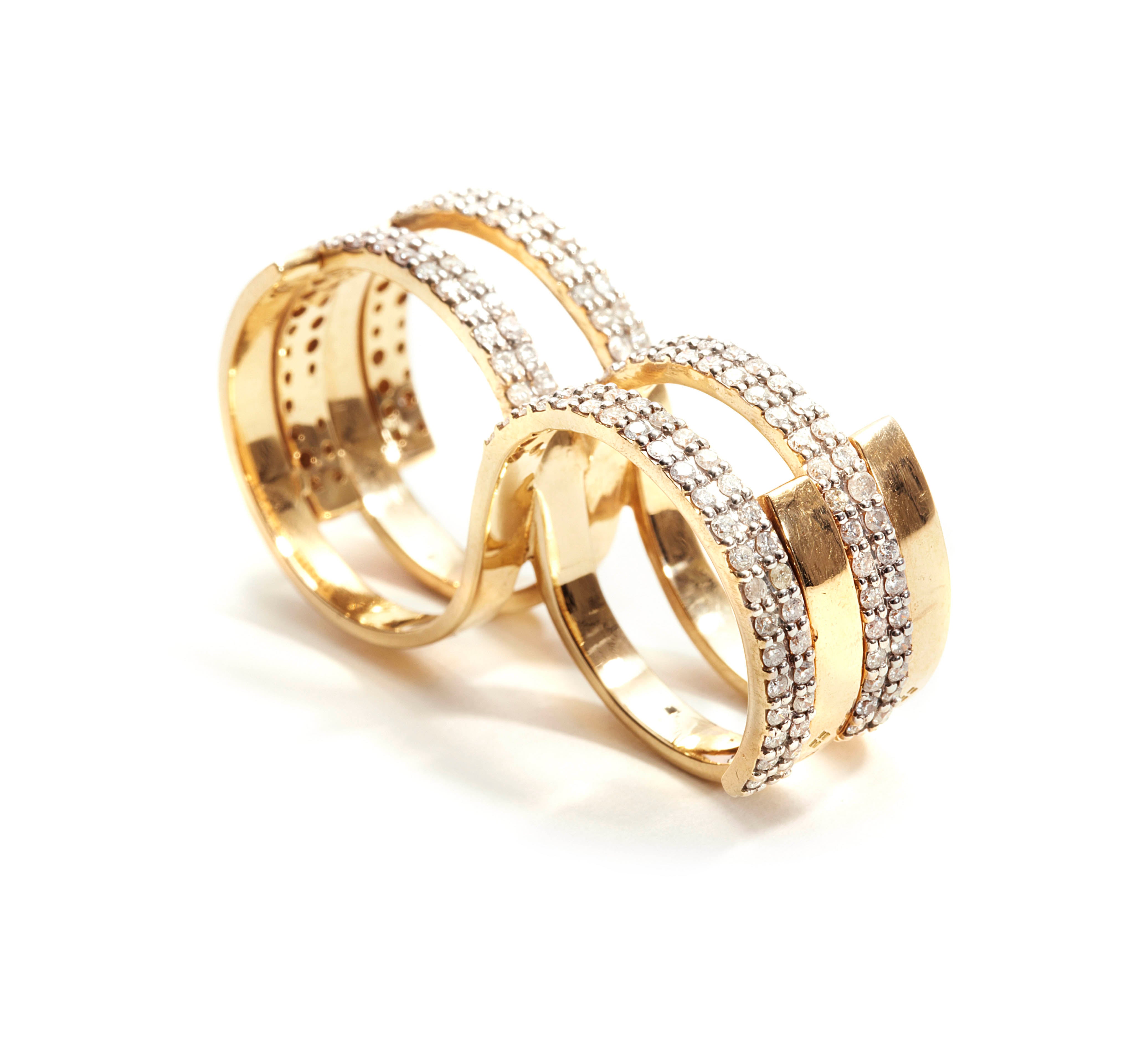Fabri Infinity Double Loop Diamond and 18k Gold Ring - John Brevard