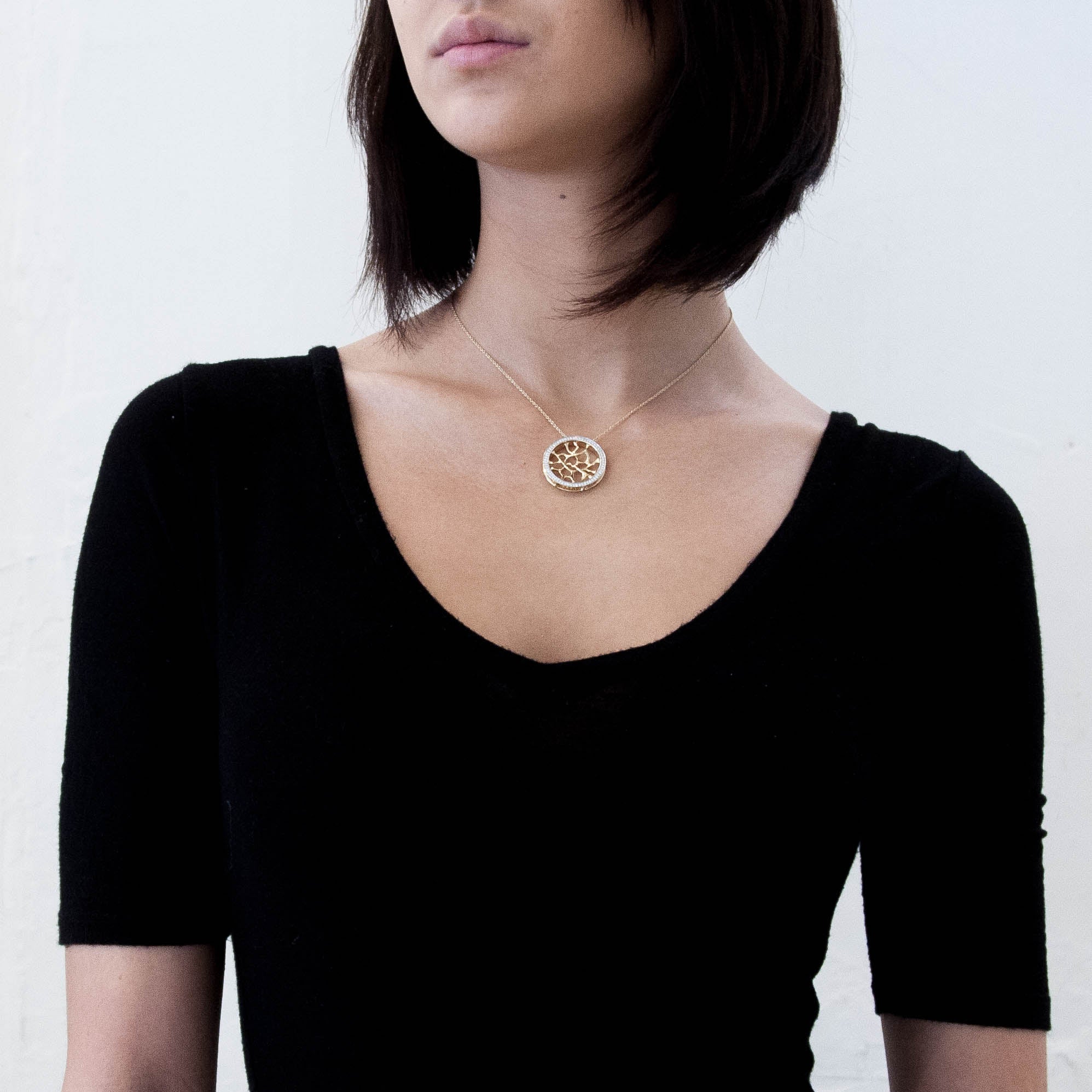 Gold and Diamond Web Necklace