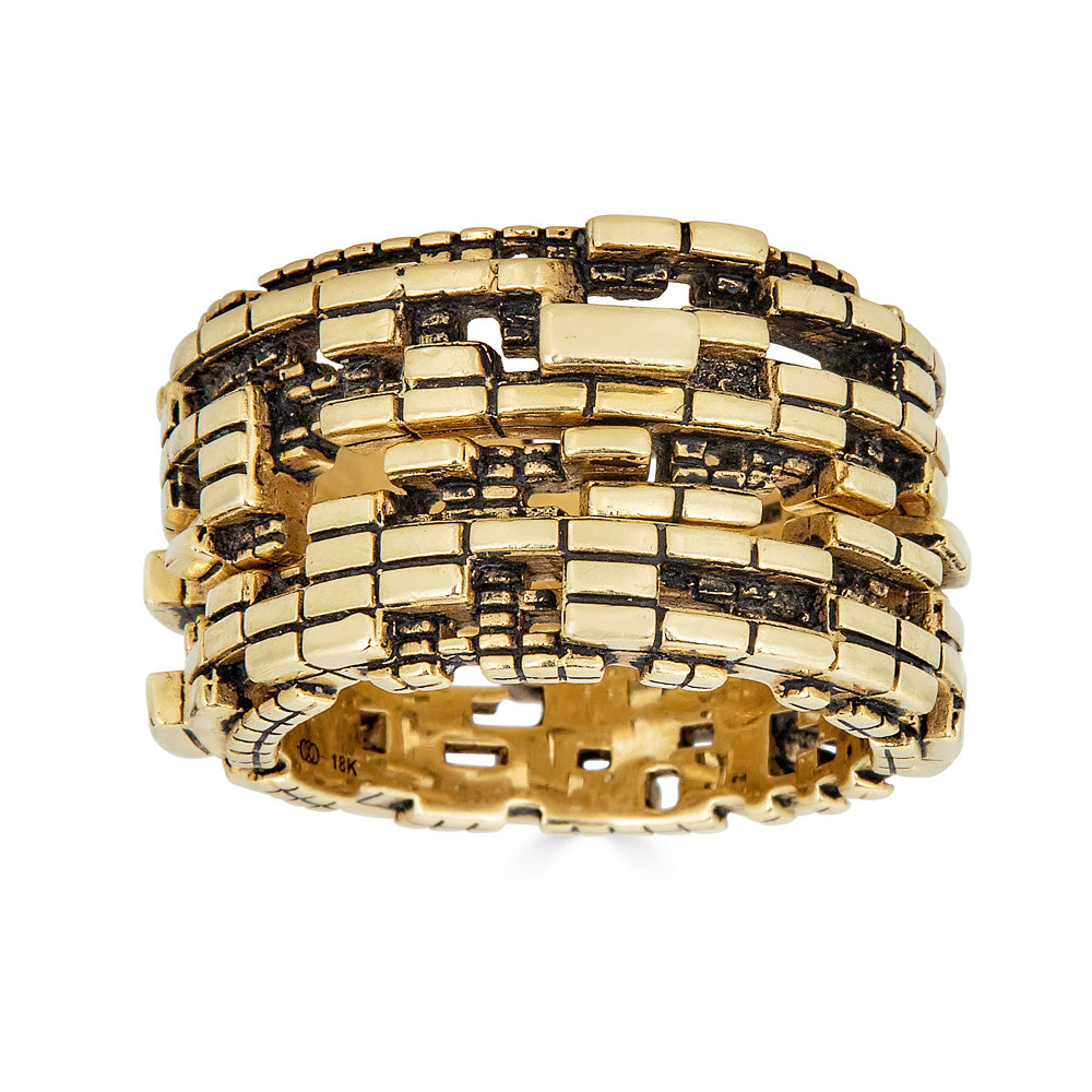 Unisex 18K Bitcoin Blockchain Ring 11.5