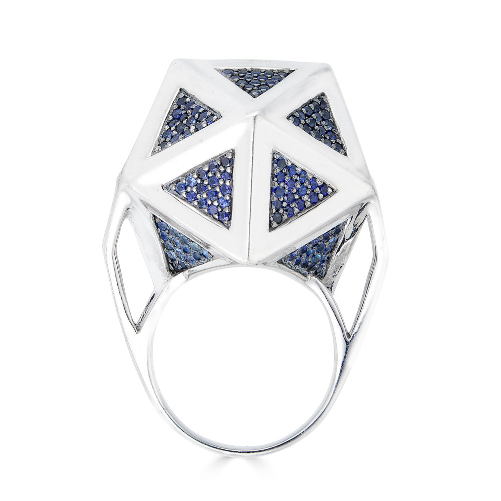 Icoso Blue Sapphire Silver Ring - John Brevard