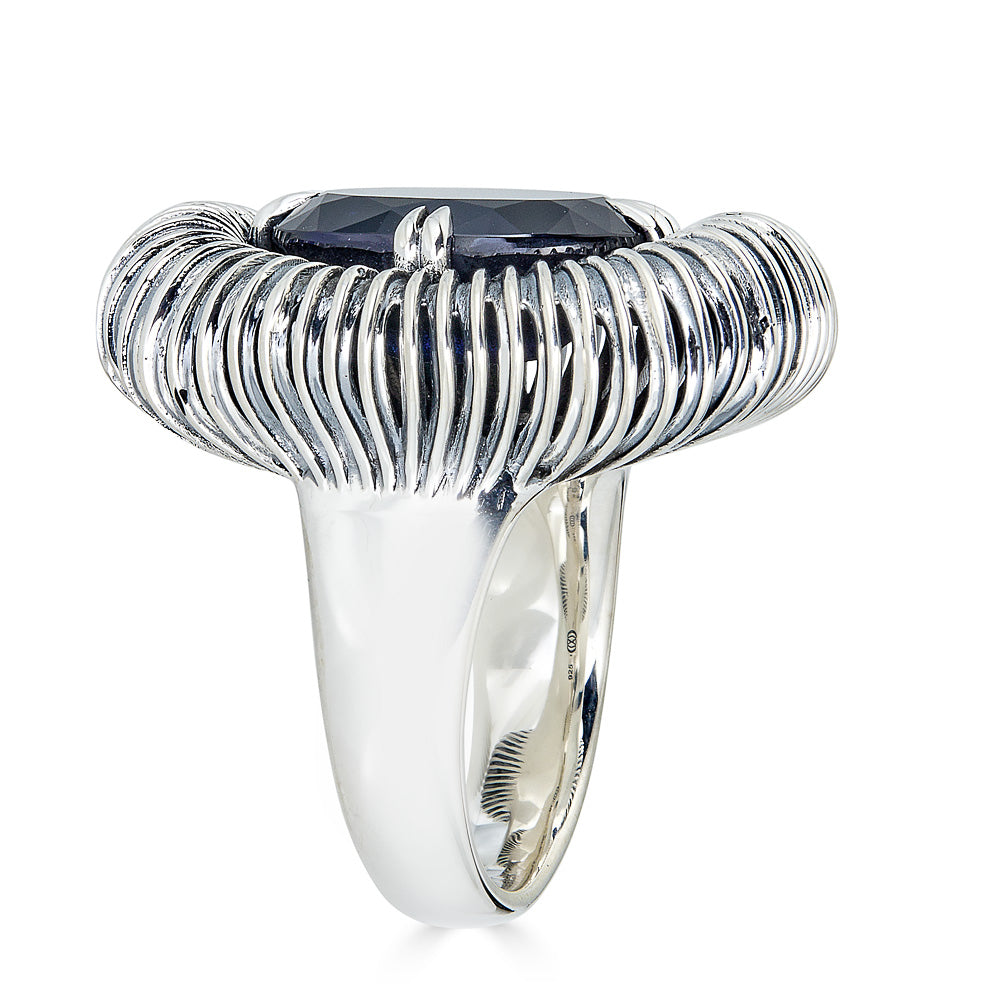 Fabri Emergence Blue Sapphire and Sterling Silver Ring - John Brevard