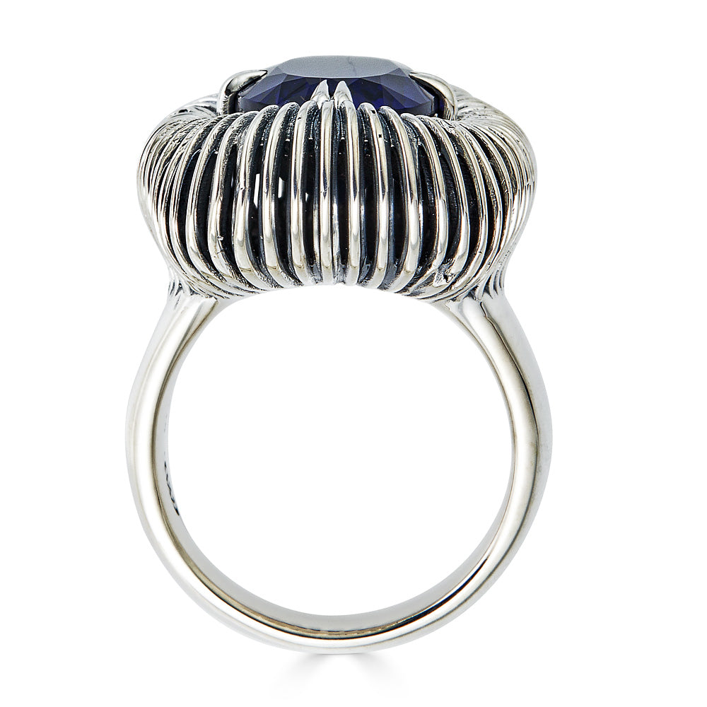 Fabri Emergence Blue Sapphire and Sterling Silver Ring - John Brevard