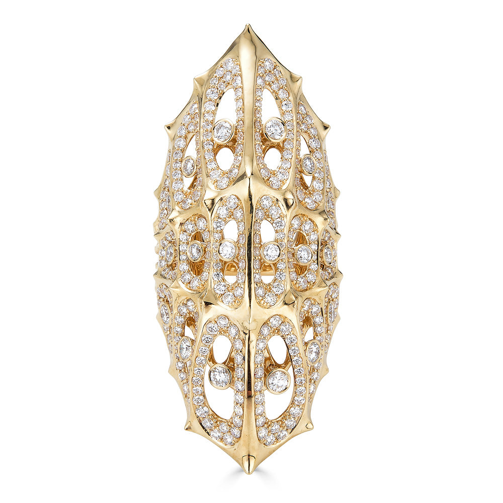 18k Gold Shield Ring