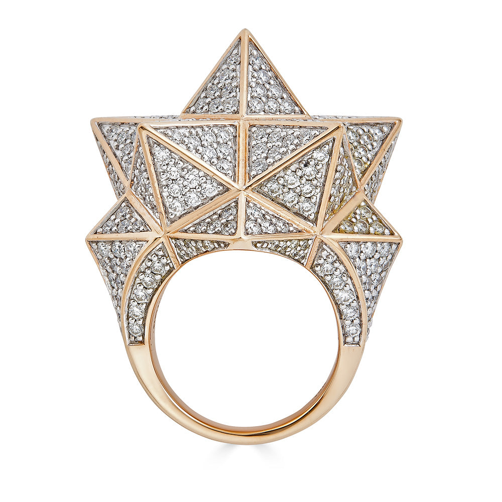 Rose Gold Star Tetra Diamond Ring - John Brevard