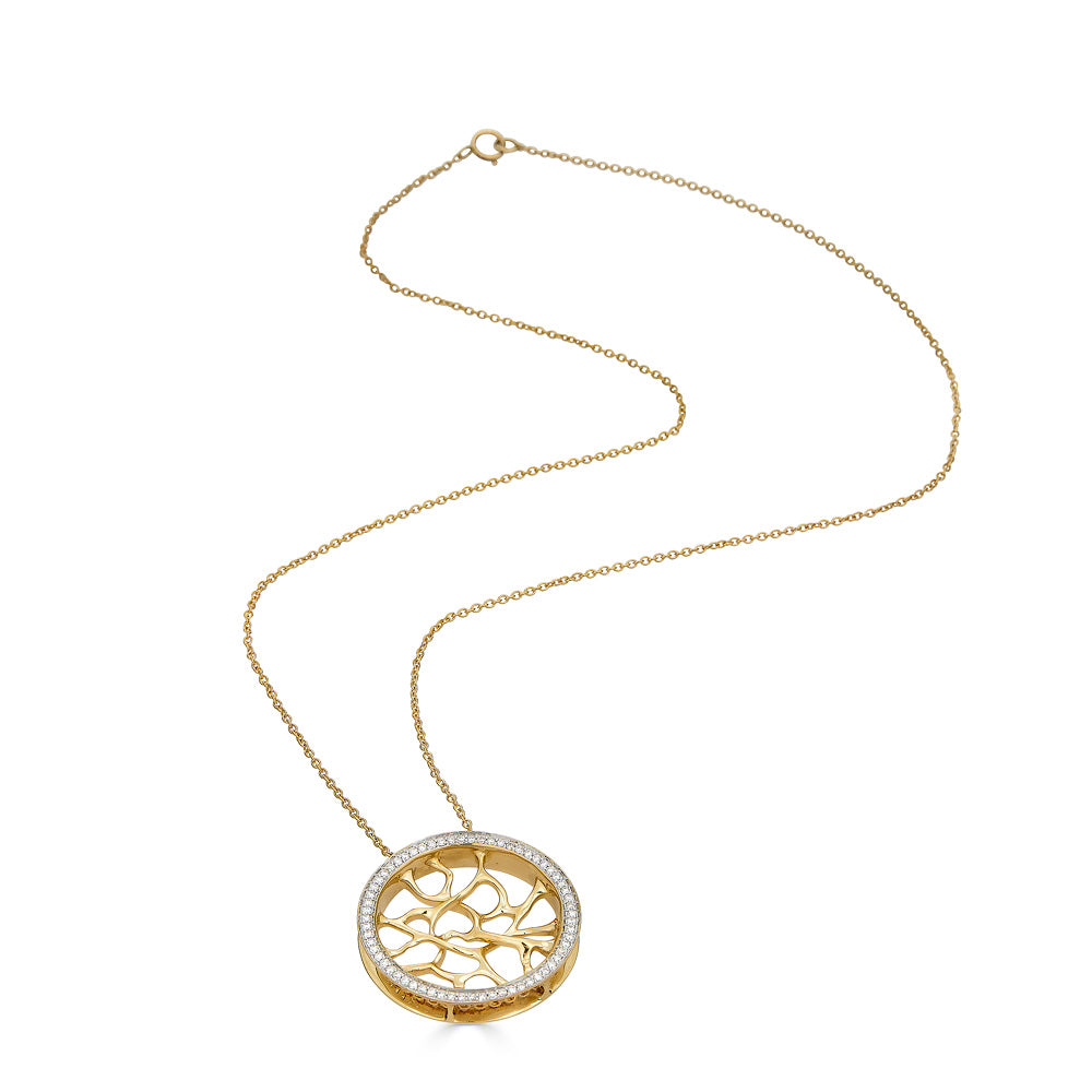 18k Gold and Diamond Web Necklace