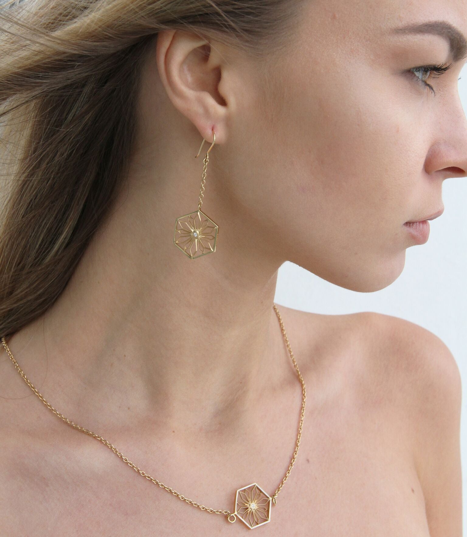 Snowflakes Honor Gold Necklace - John Brevard