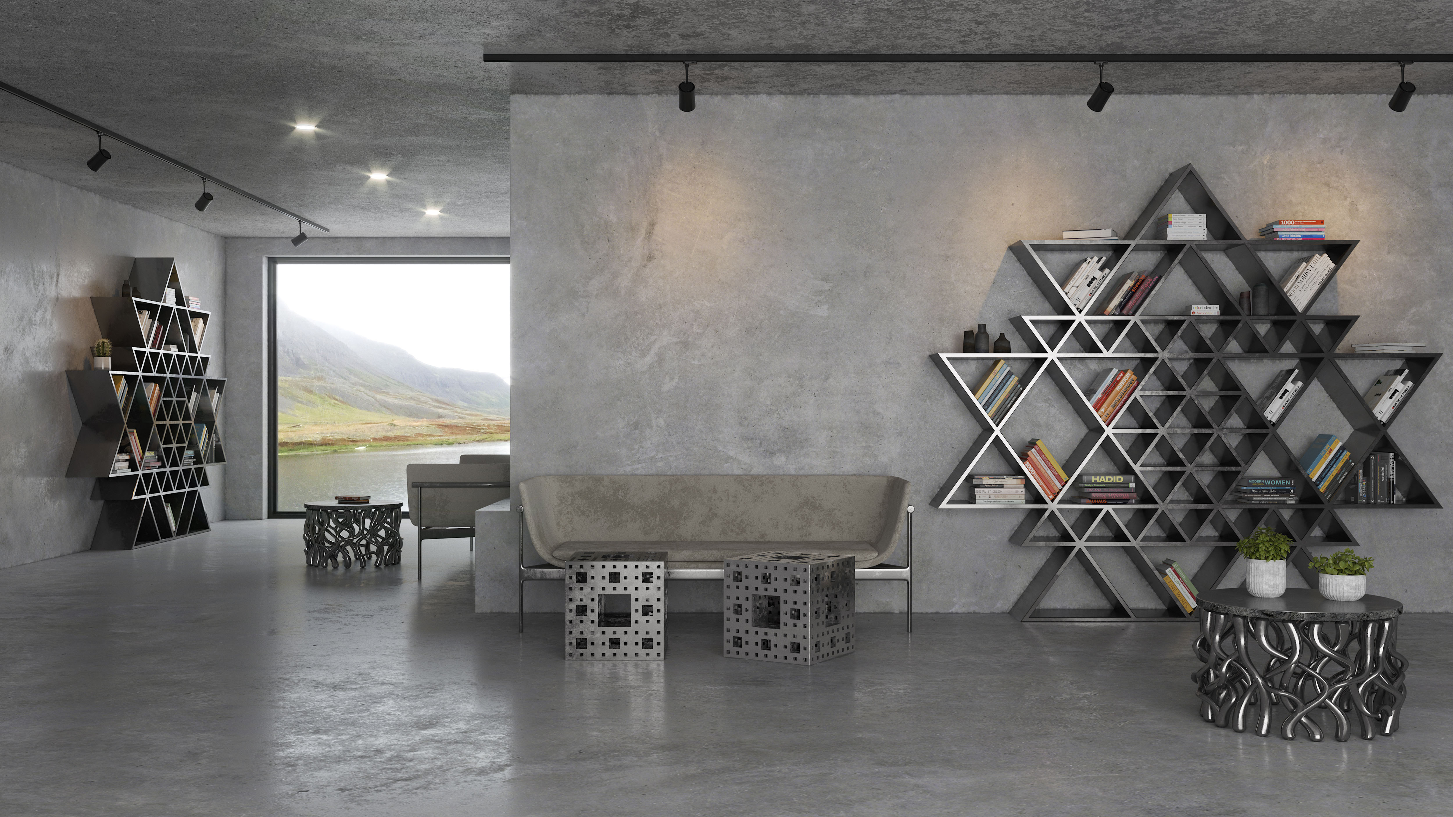 MENGER Cube Sculptural End Table - John Brevard