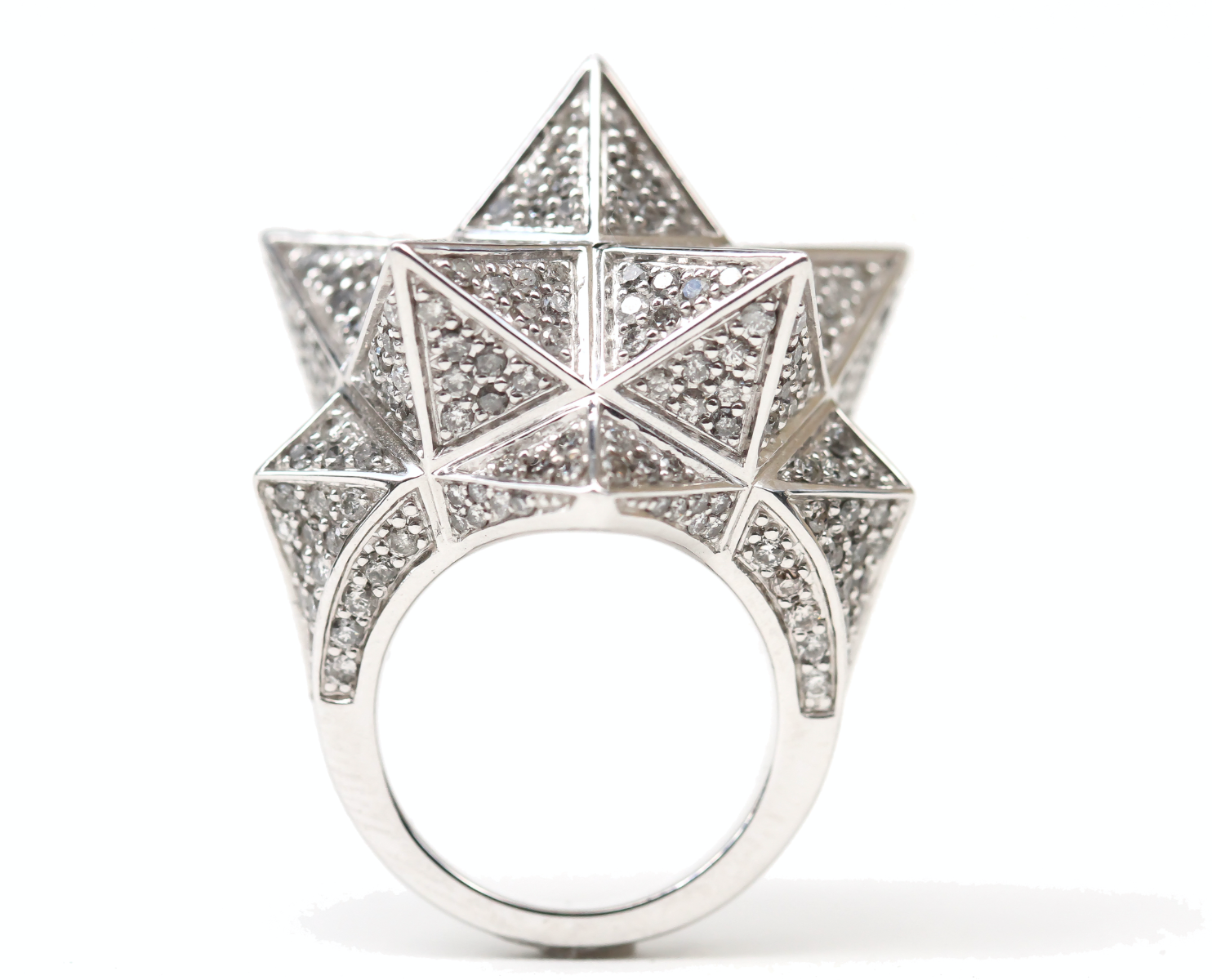 Tetra Full Pave Diamond White Gold Ring - John Brevard