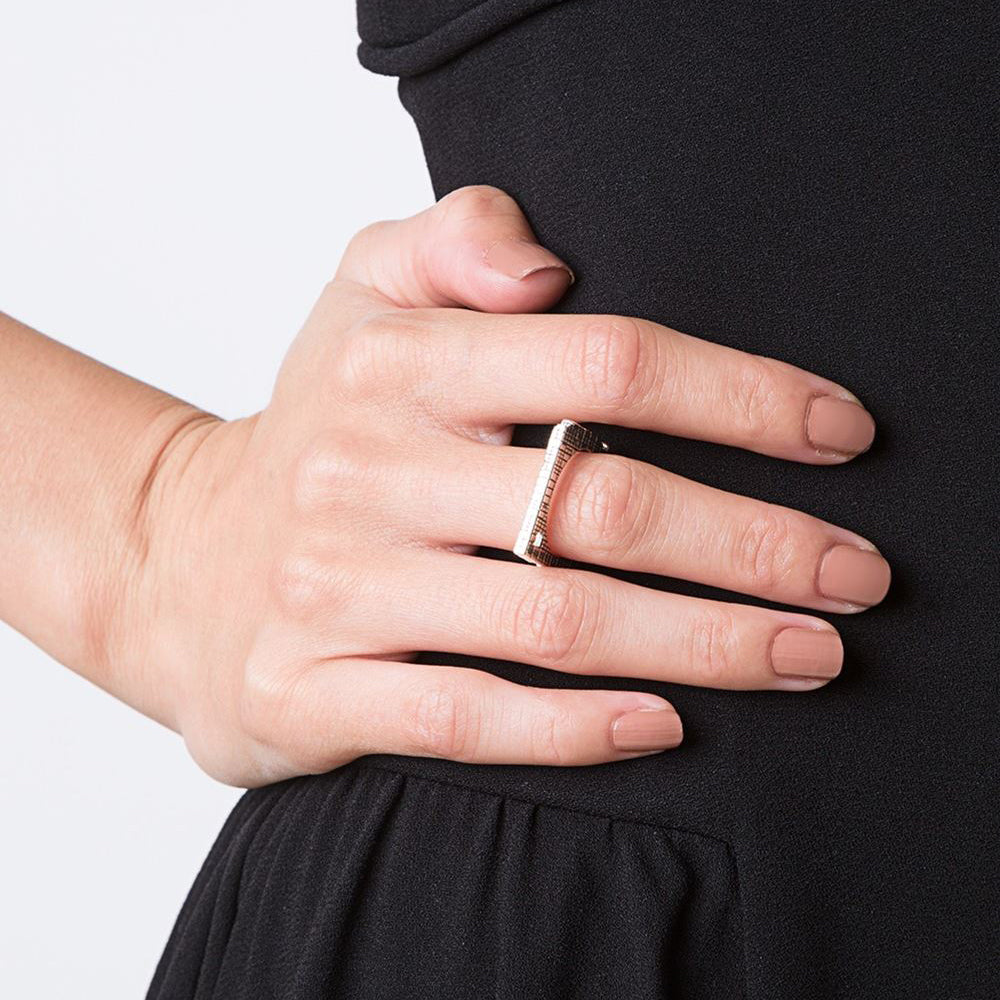 Torus Square Silver Stack Ring - John Brevard