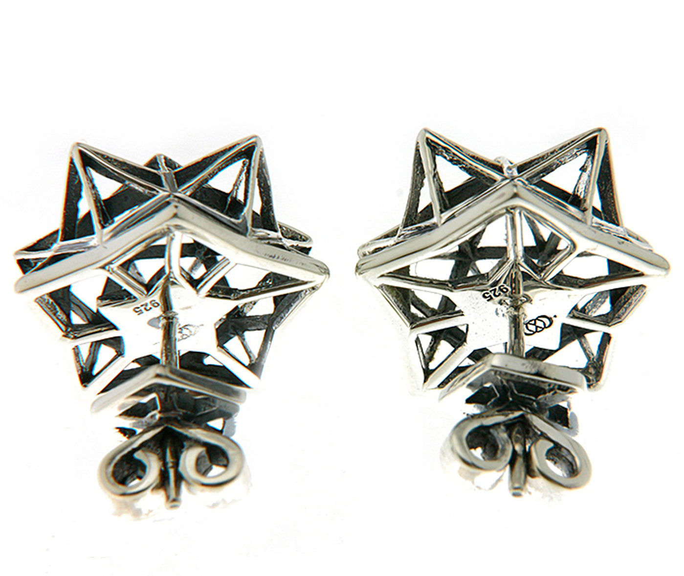 Framework Stud Silver Earrings - John Brevard