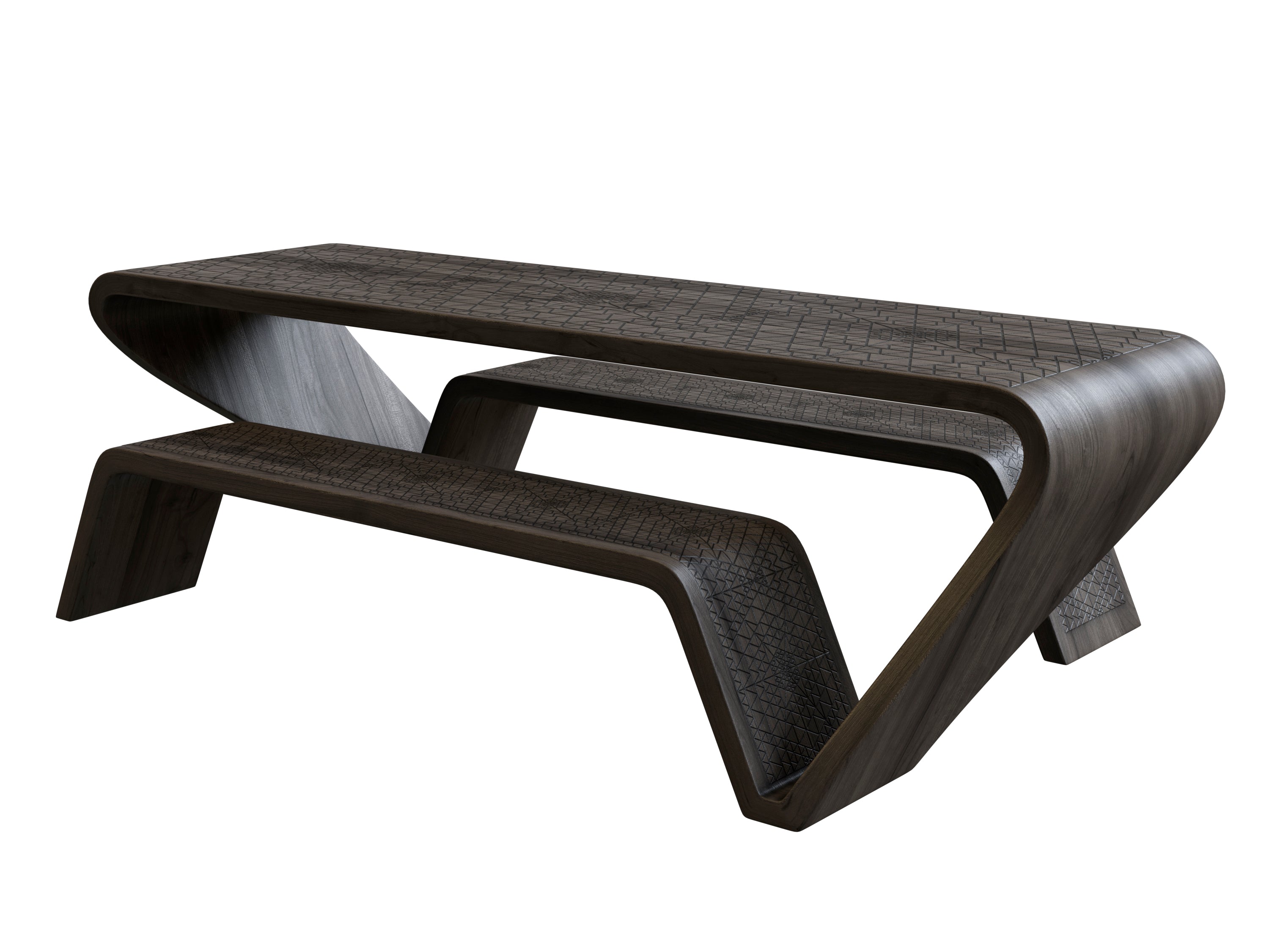 Fractal Solid Teak Picnic Table & Bench - John Brevard