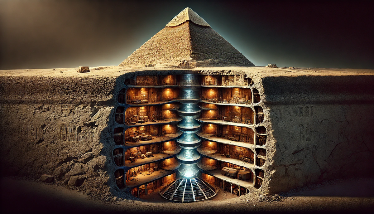6 Rods Under Pyramid 600-Meter Deep Shafts Discovered Under the Pyramids – Are They Tapping