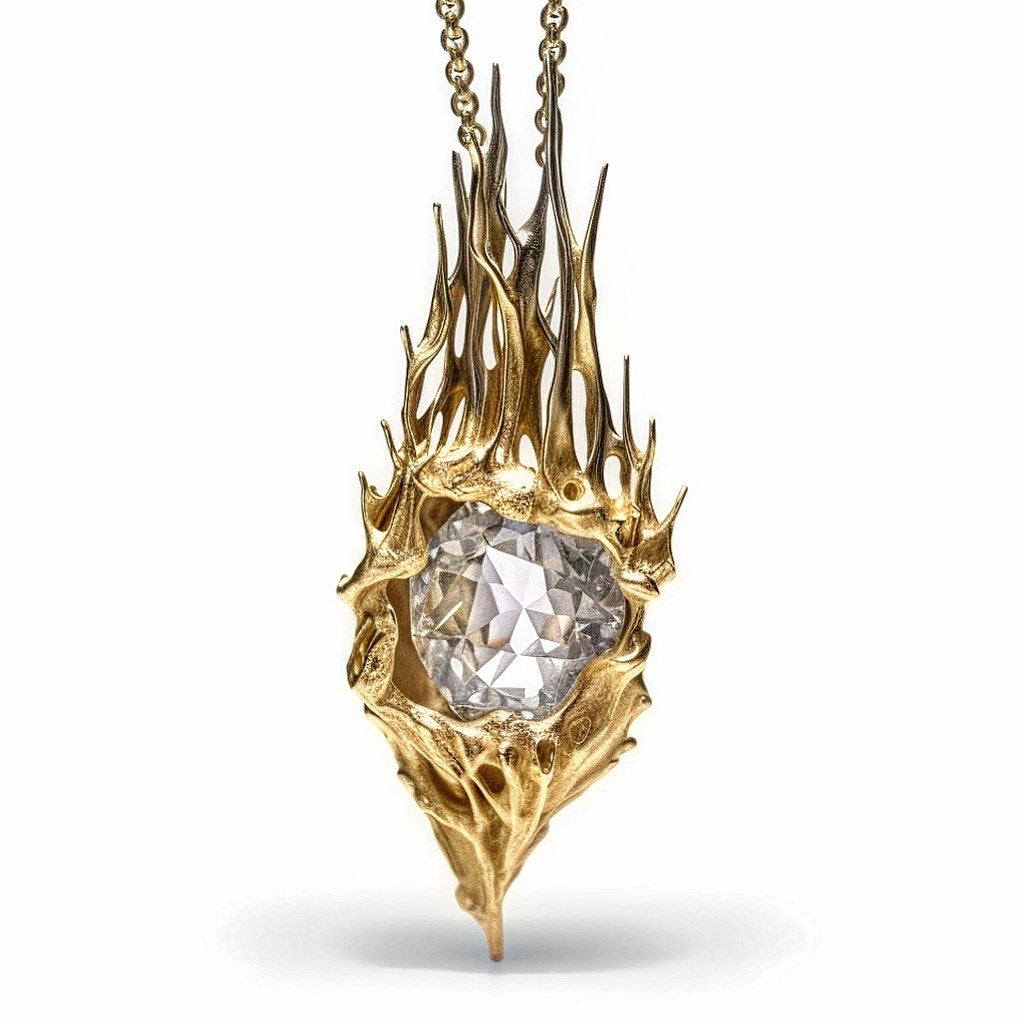 Ice Dragon Egg Necklace With Gold Leaf by Monkiki62 on DeviantArt