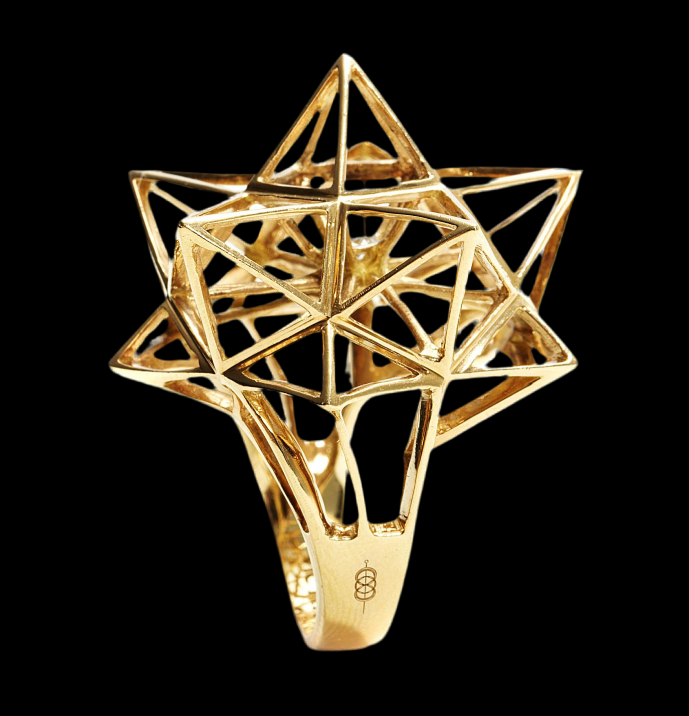 Framework Star Diamond Gold Ring