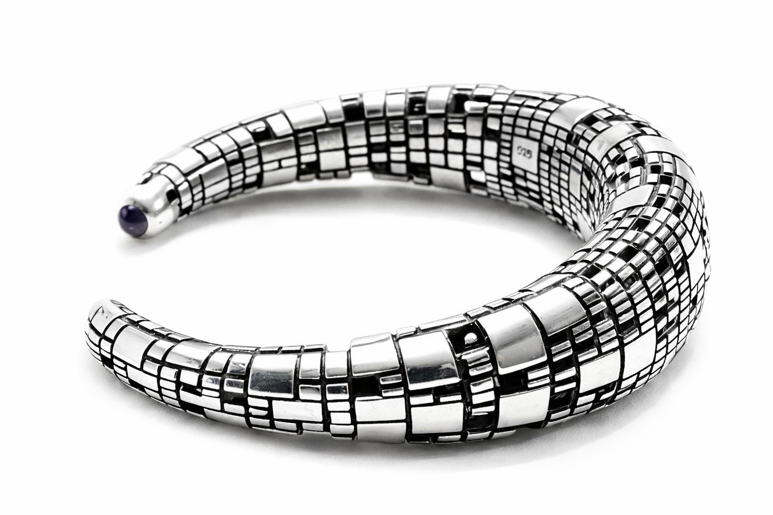 Bitcoin Blockchain Silver Cuff Bracelet