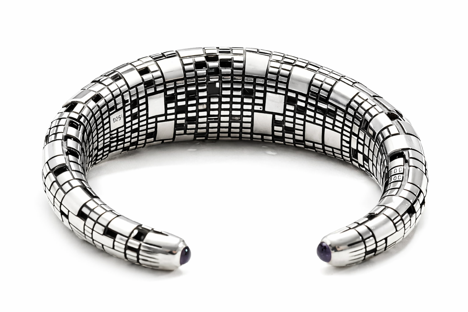 Bitcoin Blockchain Silver Cuff Bracelet