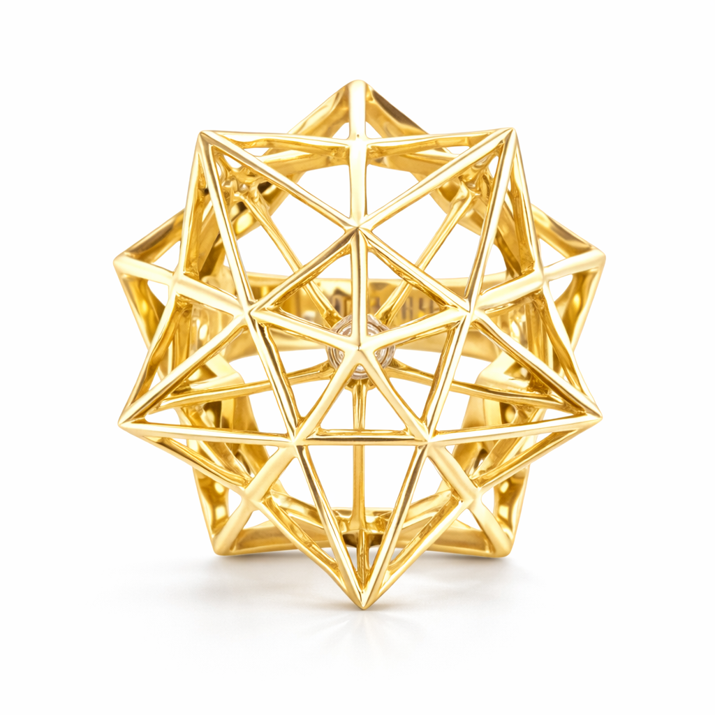 Framework Star Diamond Gold Ring