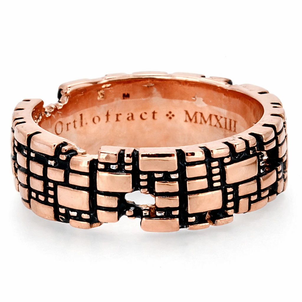 Bitcoin Blockchain 18K Rose Gold Torus Ring