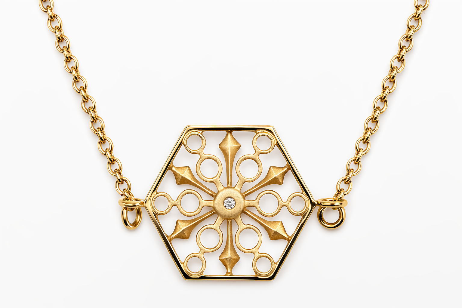 Snowflakes Power Gold Necklace
