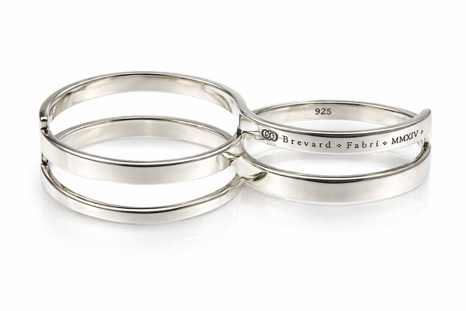 Fabri Infinity Double Loop Adjustable Silver Ring