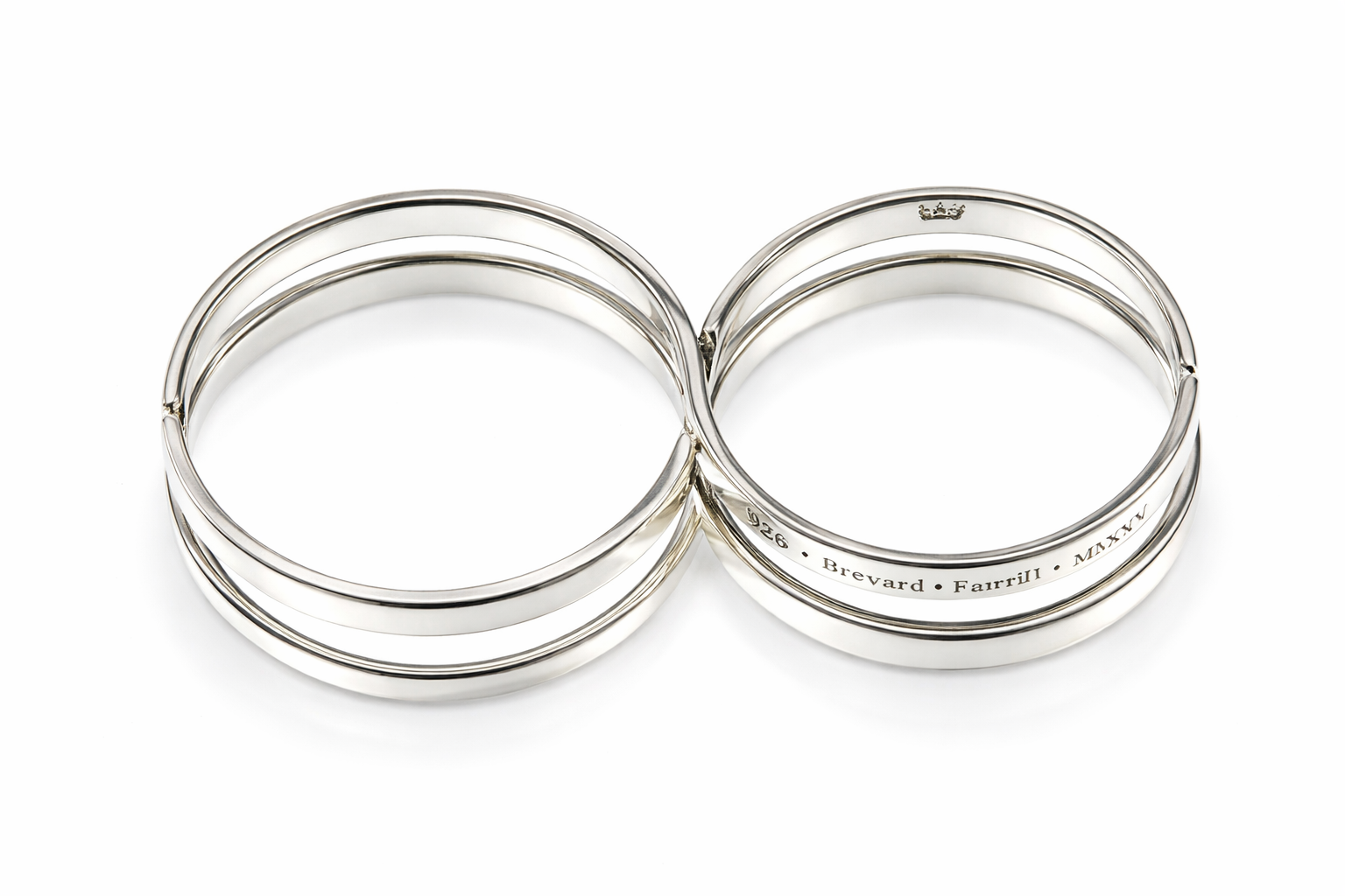 Fabri Infinity Double Loop Adjustable Silver Ring