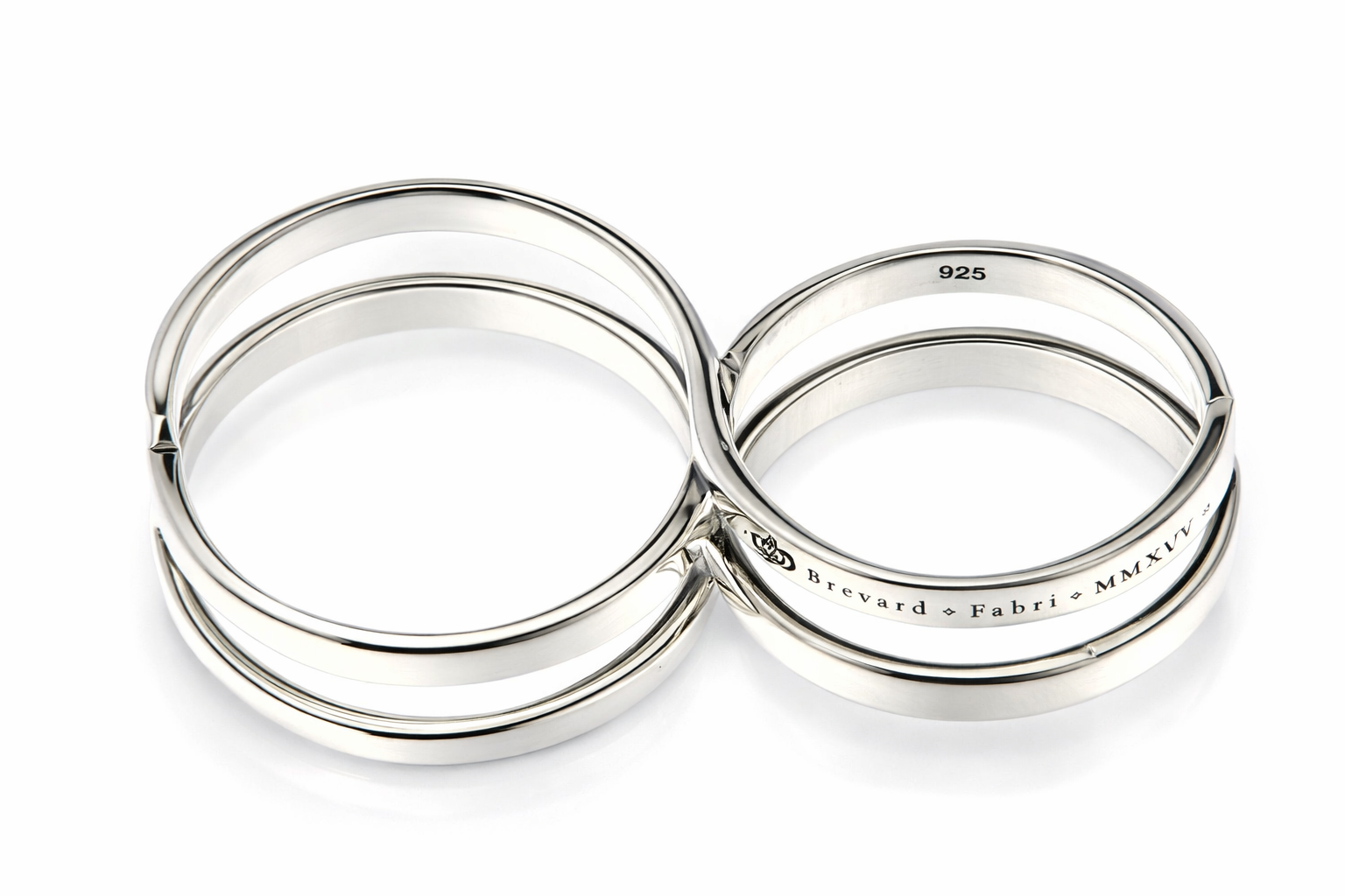 Fabri Infinity Double Loop Adjustable Silver Ring