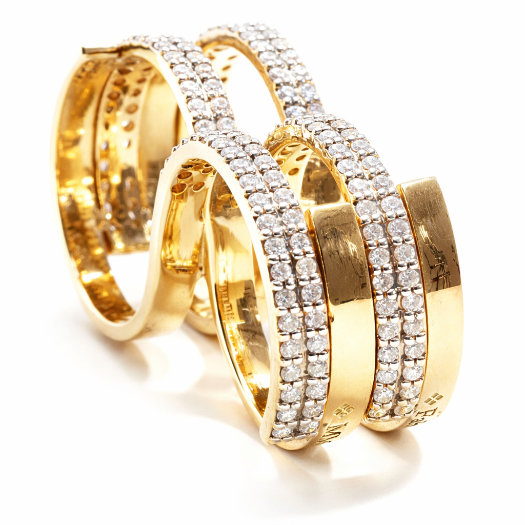 Fabri Infinity Double Loop Diamond and 18k Gold Ring