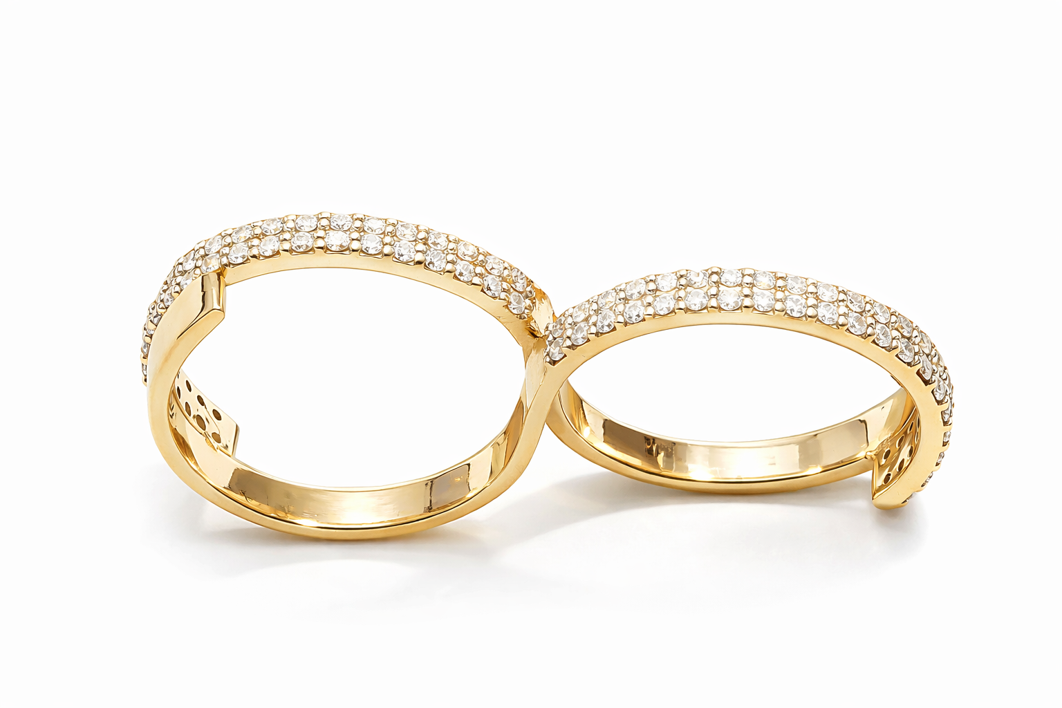 Fabri Infinity Single Loop Diamond and 18k Gold Ring