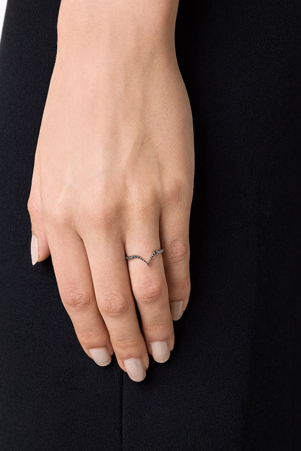 Fabri Single Stackable Black Diamond Gold Ring