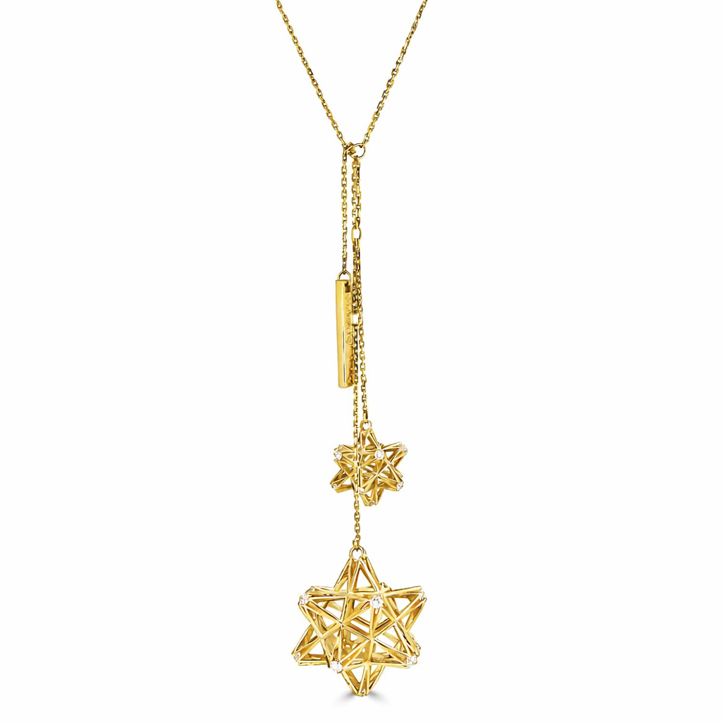 Frame Diamond and 18k Gold Pendant