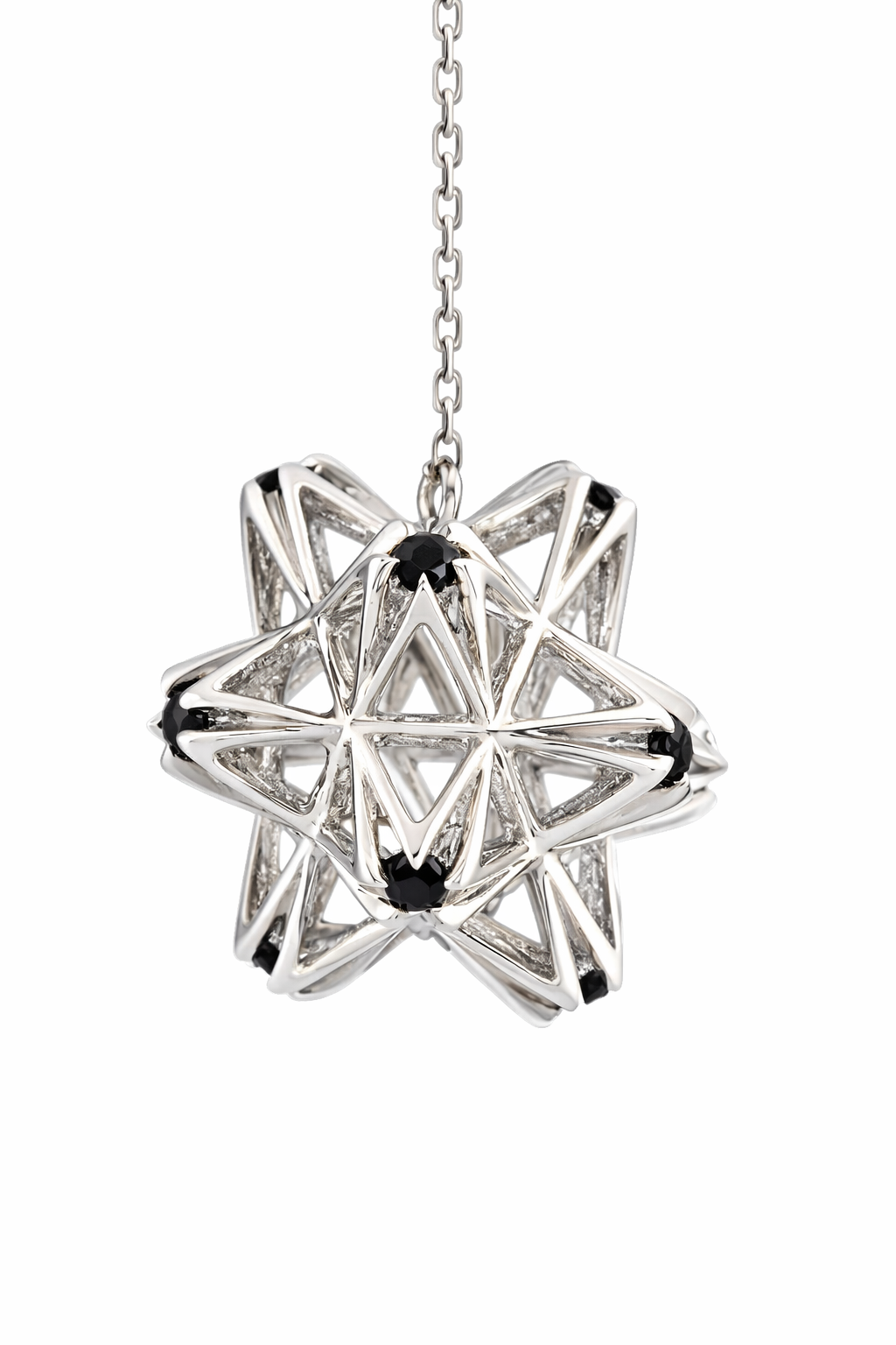 Frame Sapphire Dangle Silver Earrings