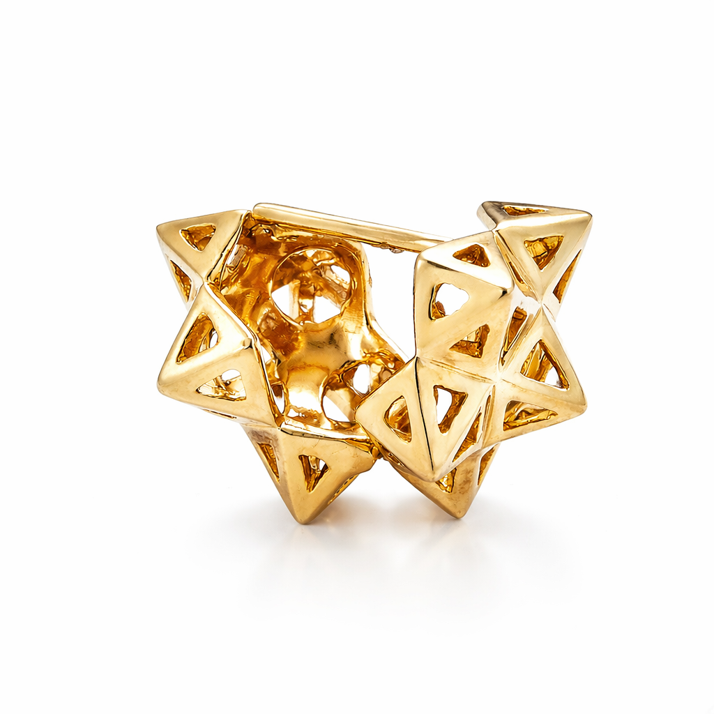 Framed Mini Tetra Gold Earrings