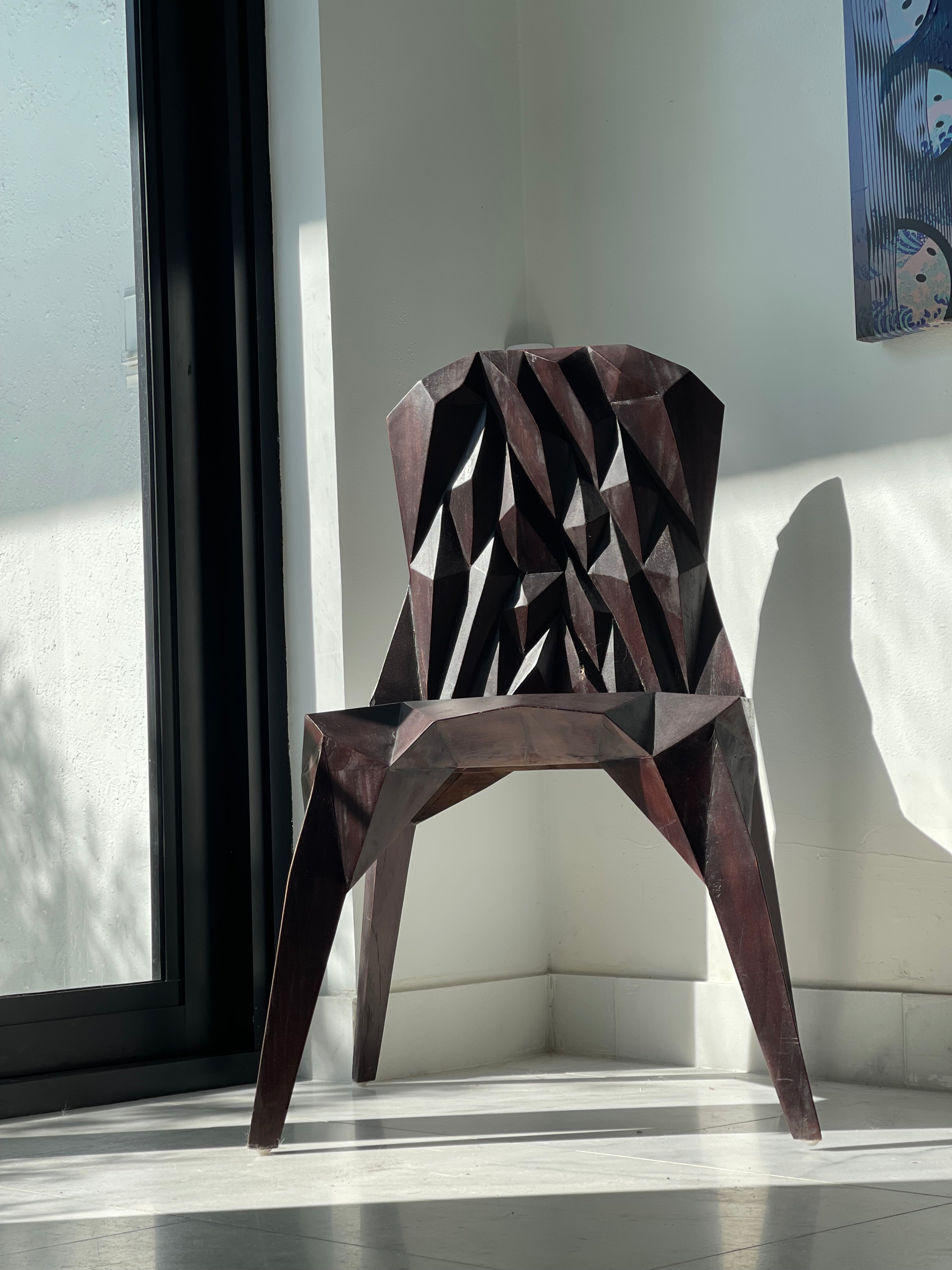 Hand-Sculpted Crystalline Chair