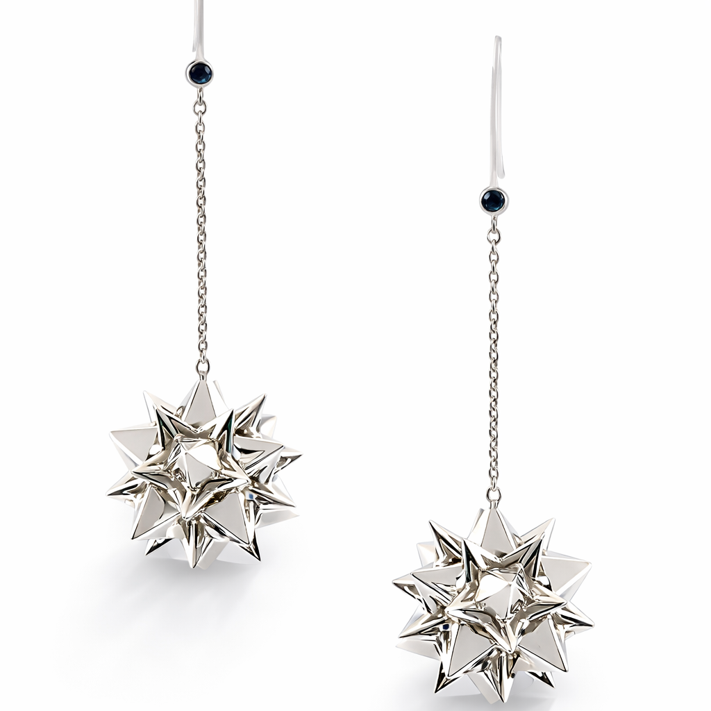 Nova Sapphire Dangle Silver Earrings