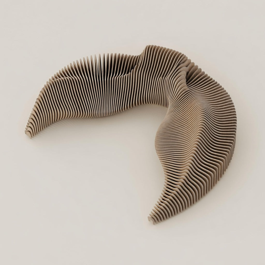 Handmade Parametric Outdoor Solid Teak Sofa