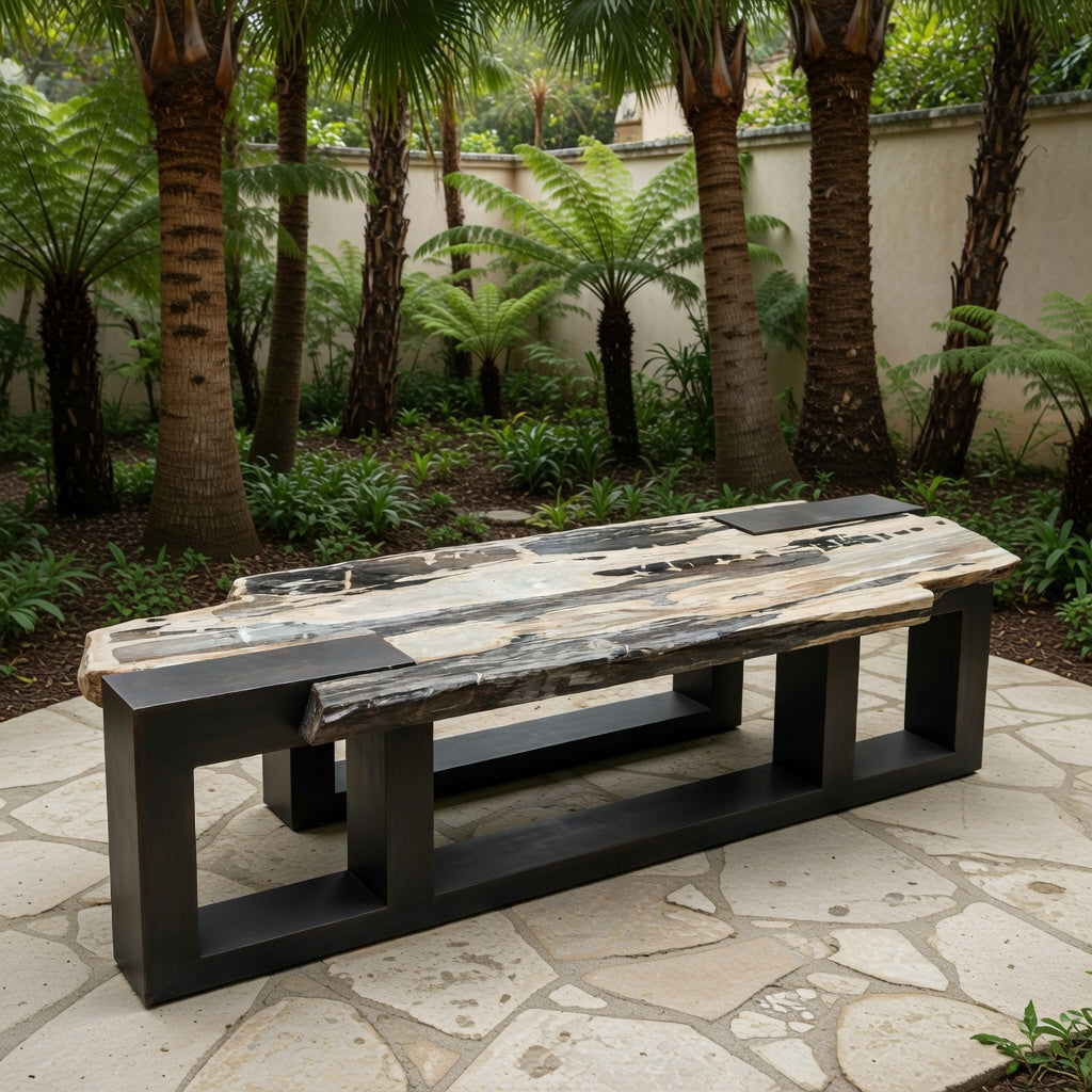 Petrified Wood Cubic Bench or Table