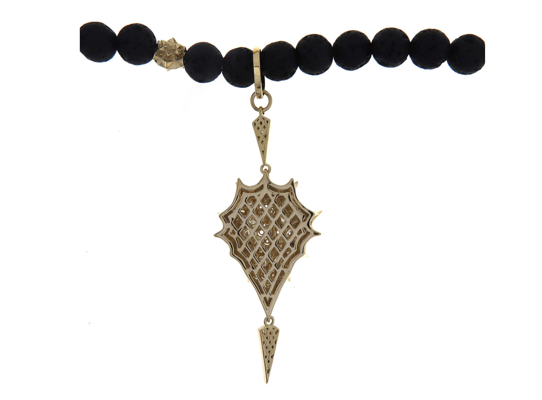 TEMPLE 18K GOLD AND LAVA STONE NECKLACE