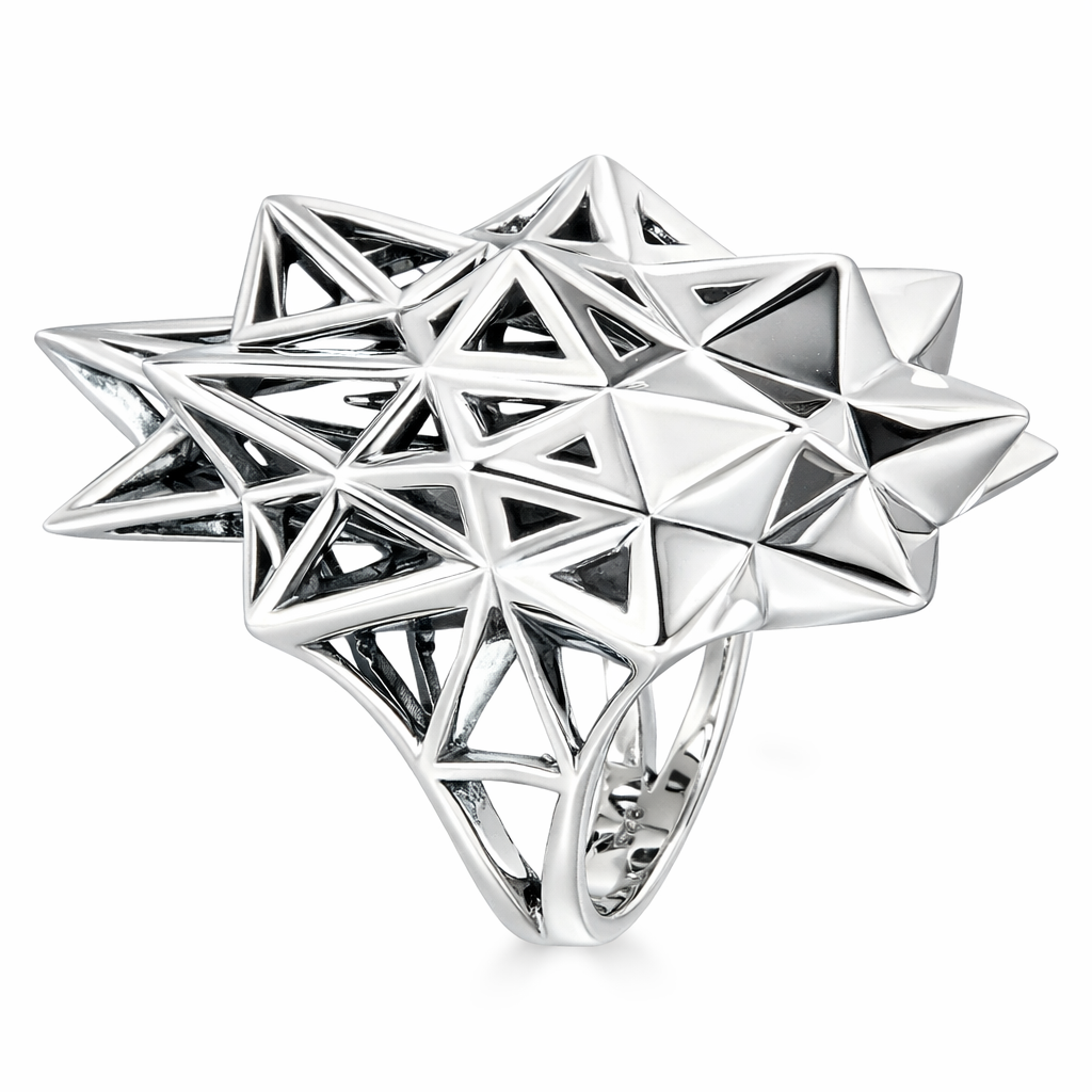 Stellated Star Silver Ring