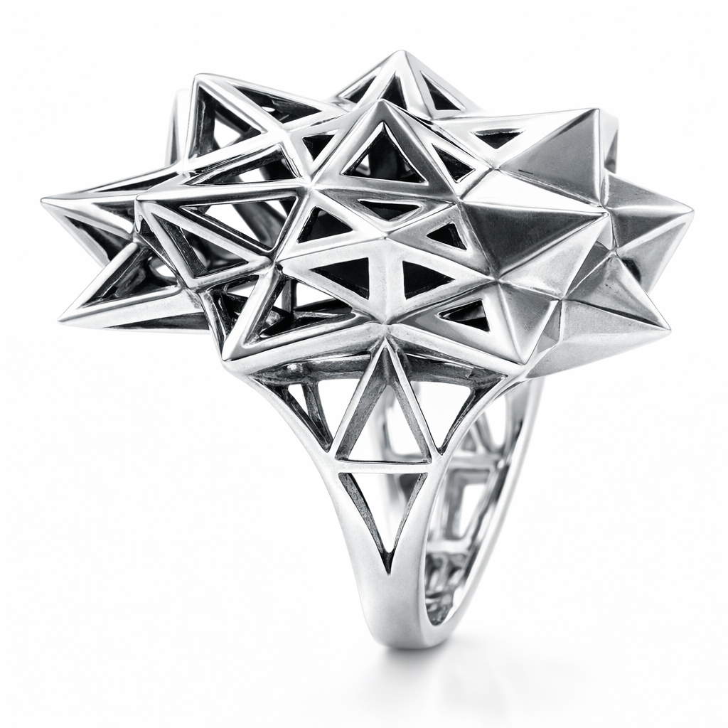 Stellated Star Silver Ring