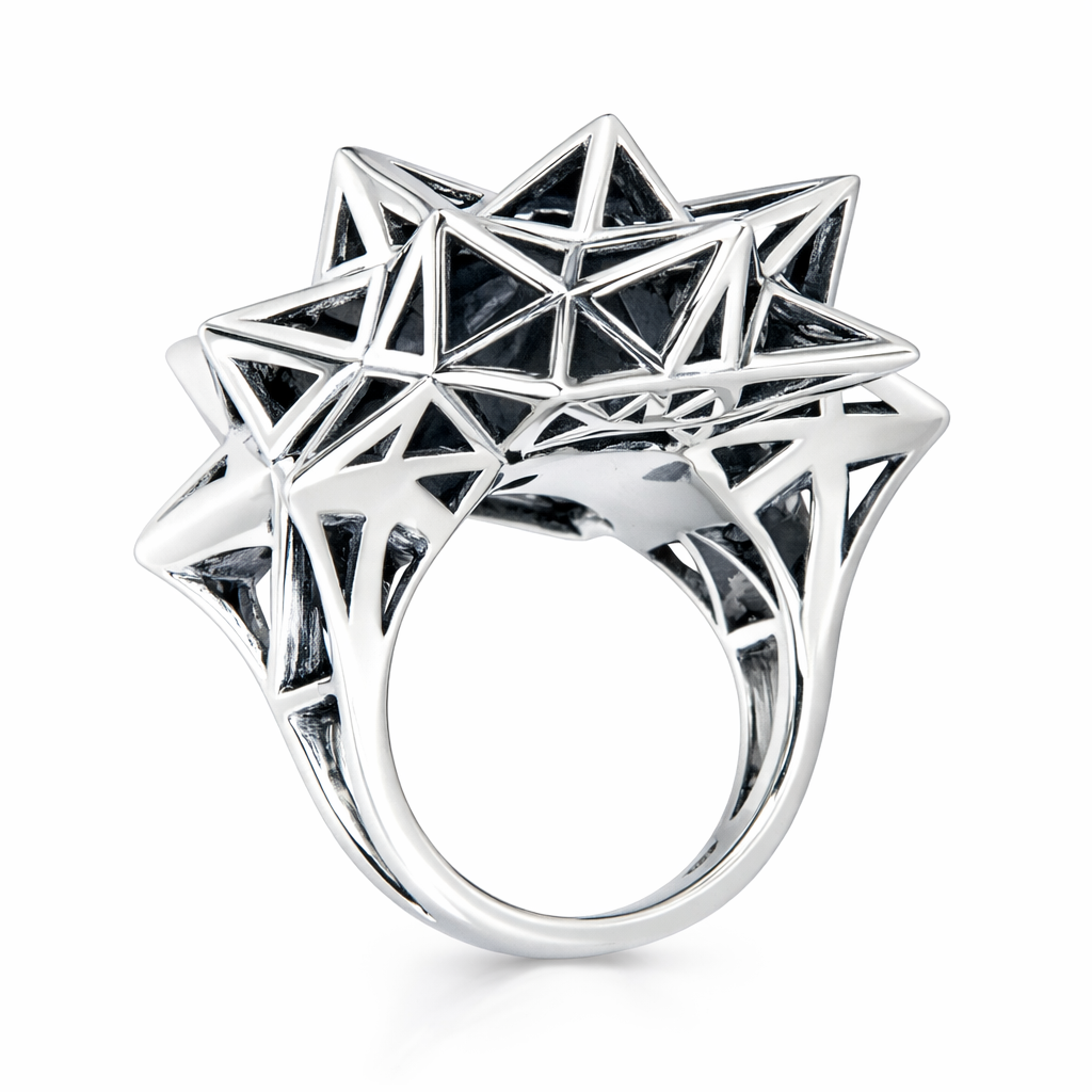 Stellated Star Silver Ring