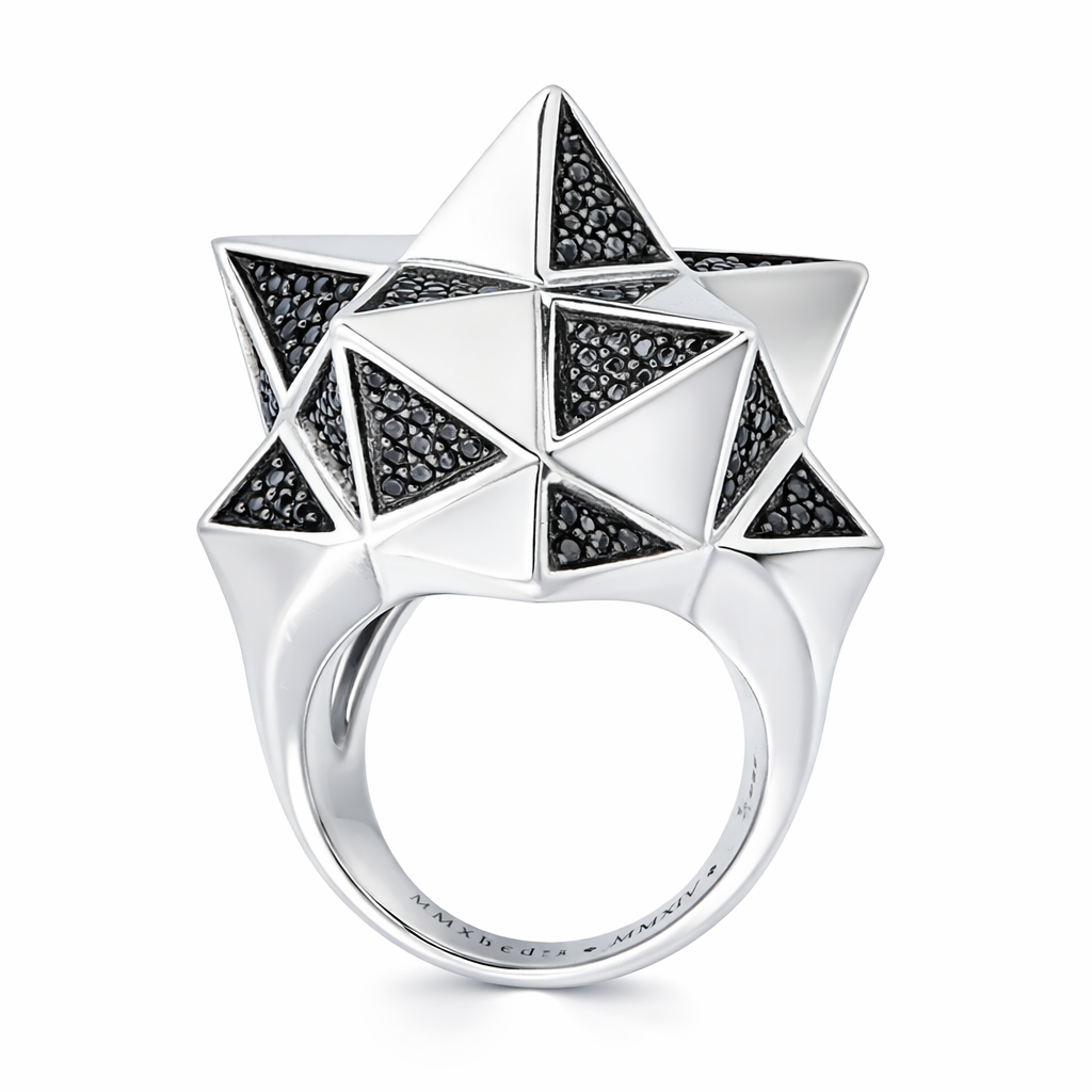 Tetra Partial Pave Sapphire Ring