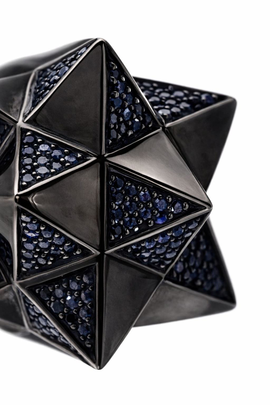 Tetra Partial Pave Sapphire Silver Ring