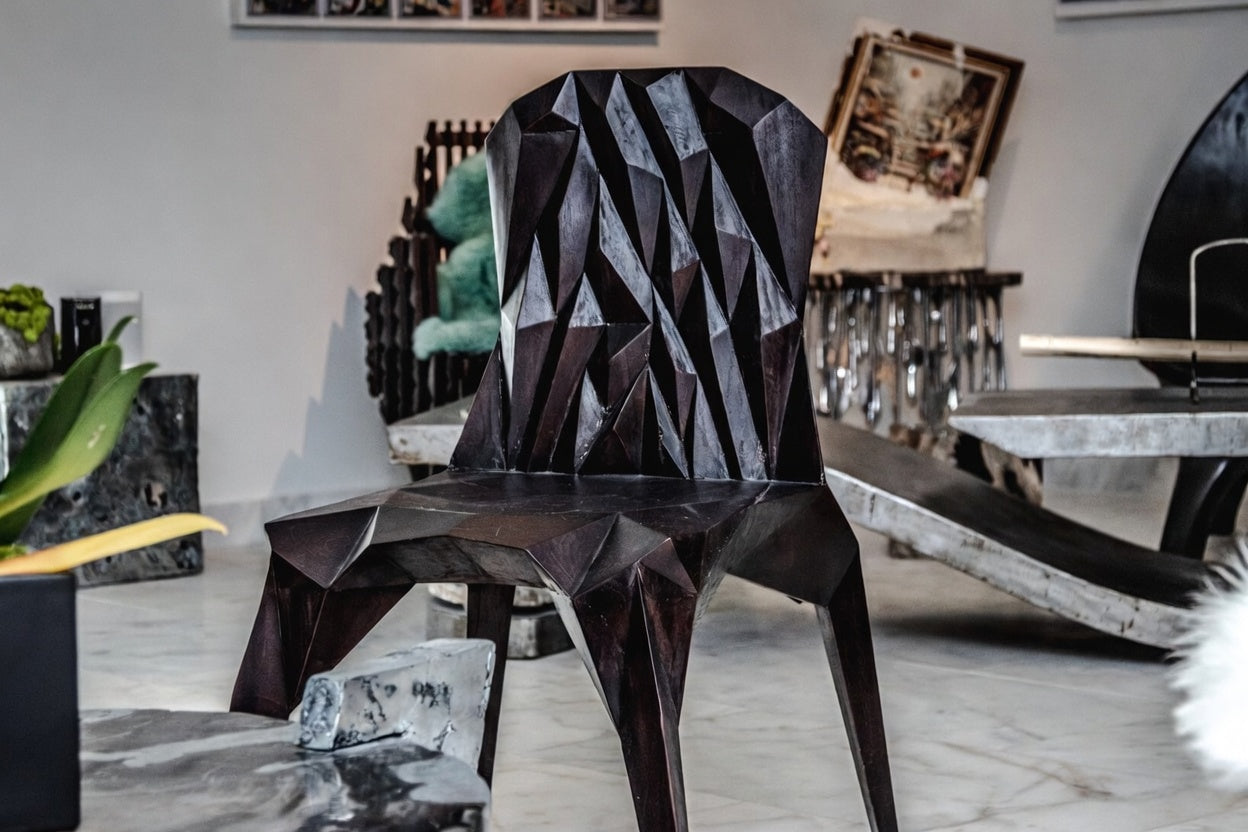 Hand-Sculpted Crystalline Chair
